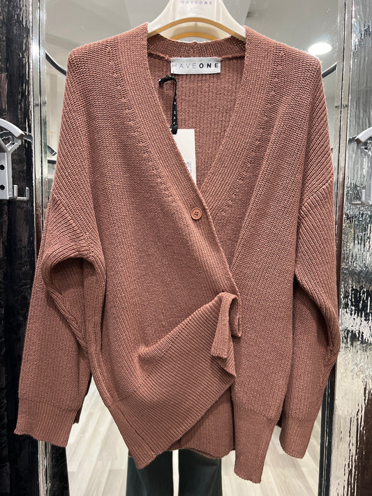 Cardigan bottone lato haveone