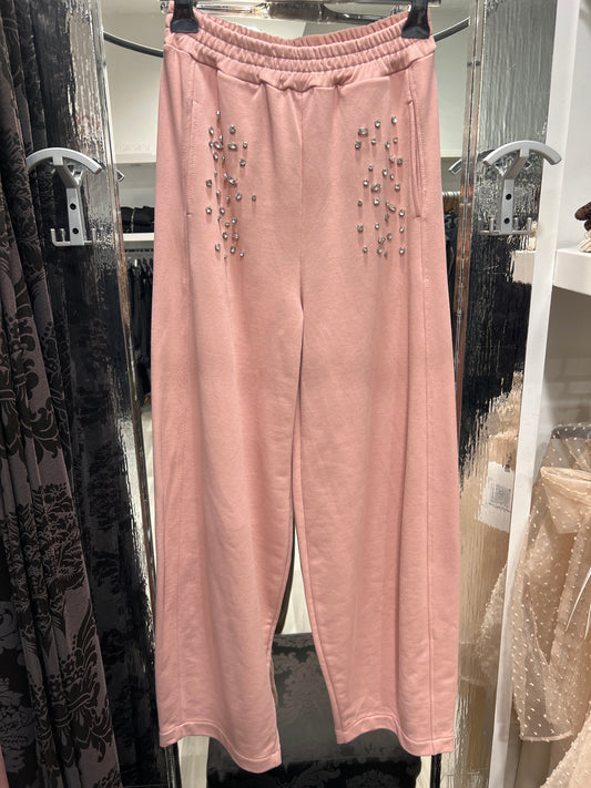 Pantalone felpa cabochon kikisix