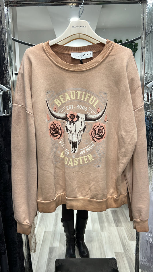 Felpa stampa teschio messicano Haveone