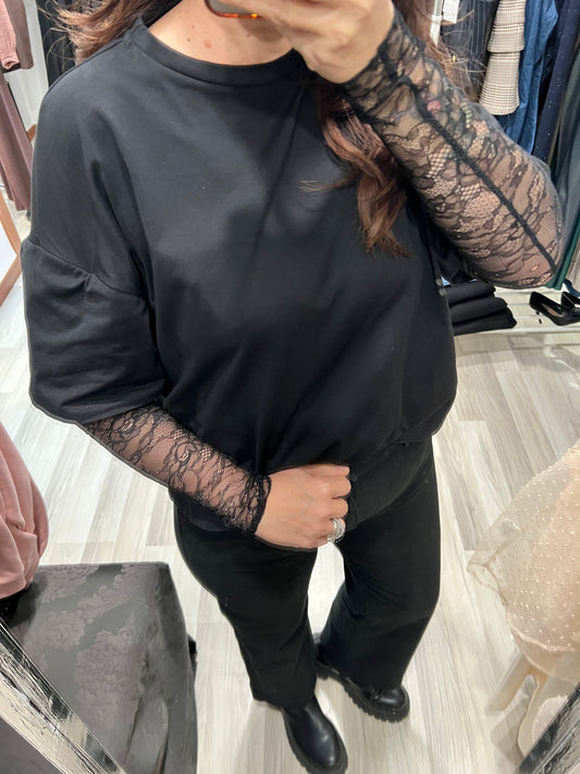 Tshirt maniche pizzo kikisix