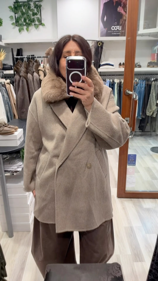 Cappotto collo pelo haveone