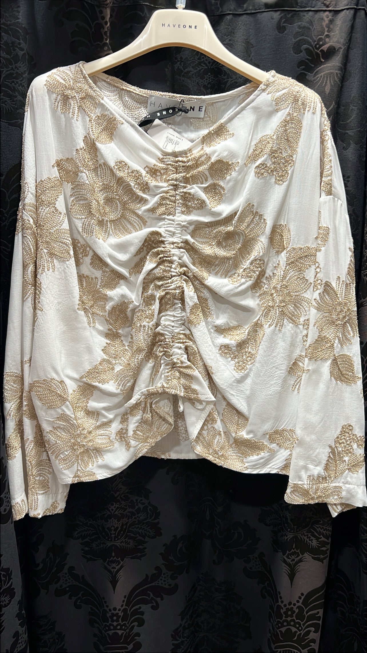 Blusa ricamo oro haveone