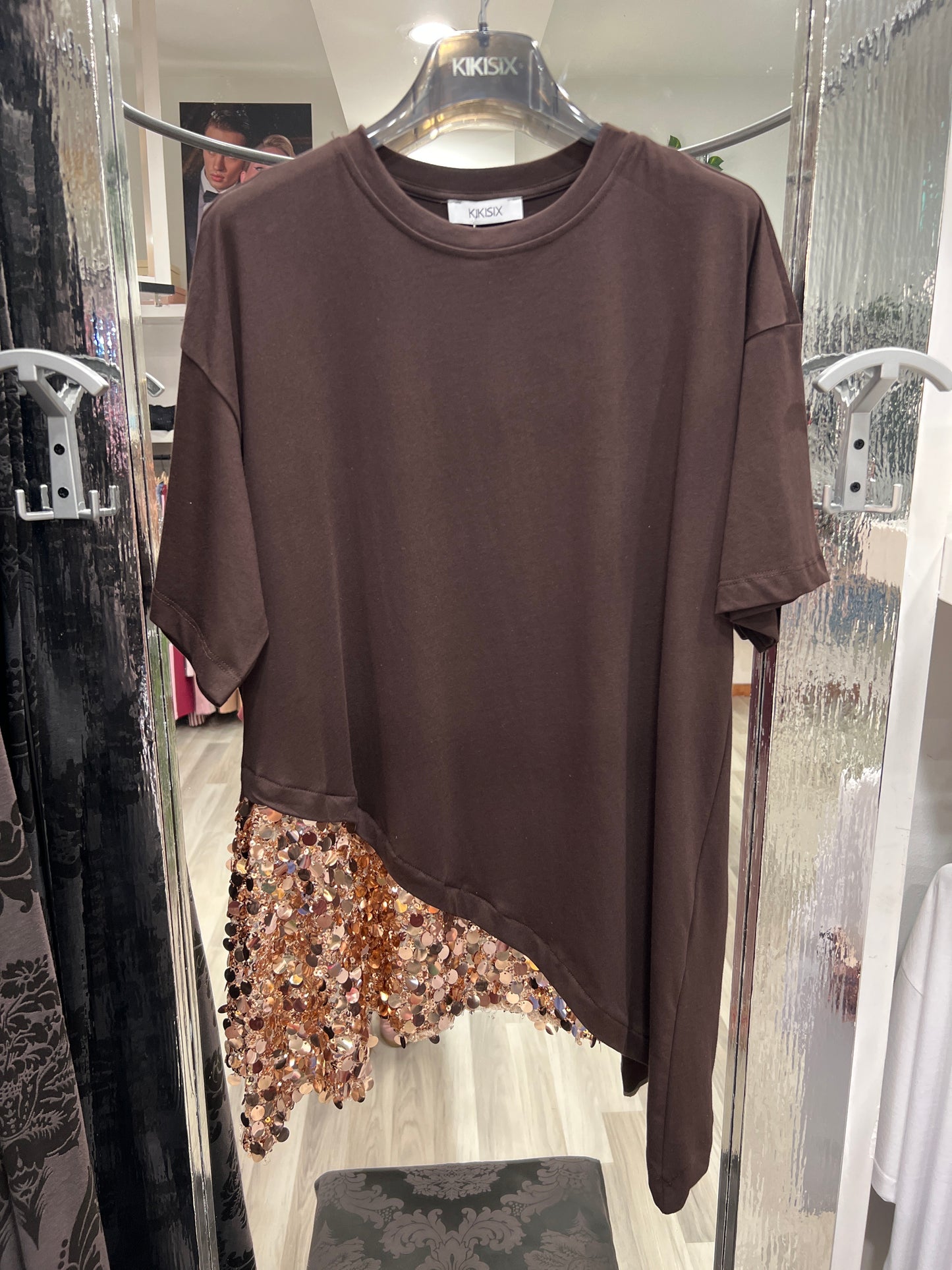 Tshirt lunga paillettes kikisix