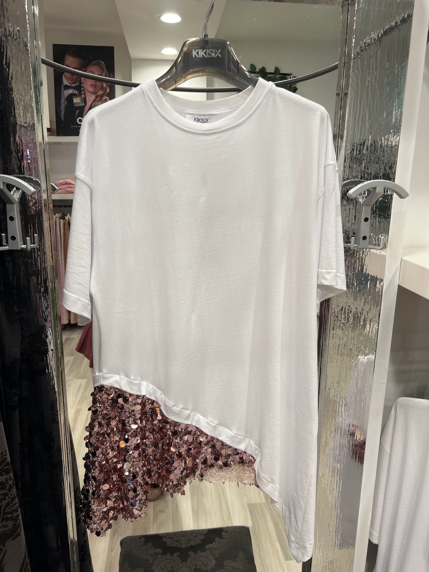 Tshirt lunga paillettes kikisix