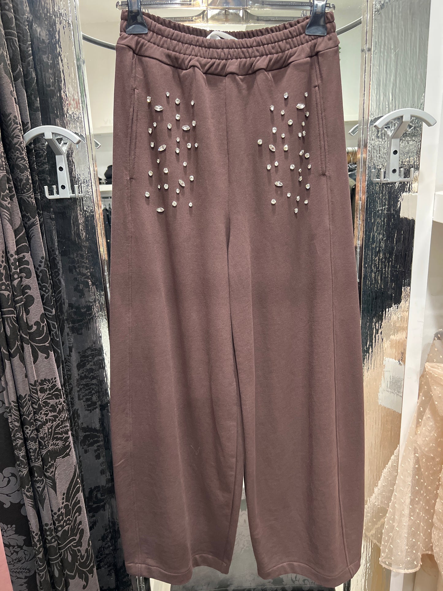 Pantalone felpa cabochon kikisix