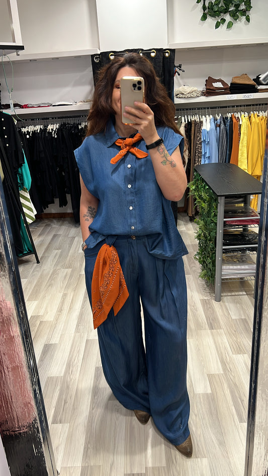 Pantalone chambray lumina