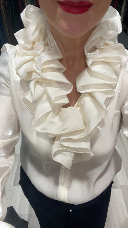 Camicia rouches Lumina